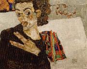 Egon Schiele sjalvportratt oil painting